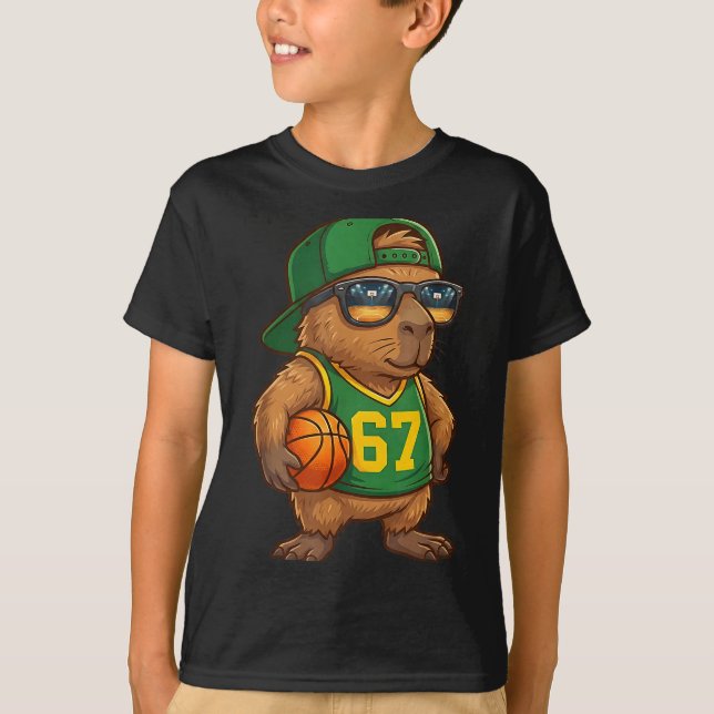 Capybara Basketball 67 Gen Alpha Slang Srts Men Bo T Shirt (Framsida)