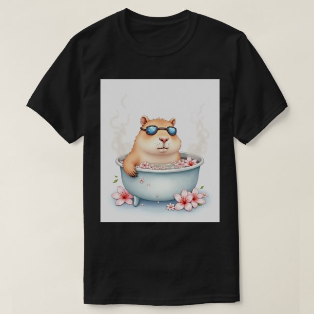 Capybara Bastu Avslappnade Vibrationer Stresslindr T Shirt (Design framsida)