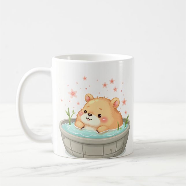 Capybara Bastu Avslappning Chill Vibe Spa Dag Co Kaffemugg (Vänster)