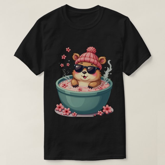 Capybara Bastu Avslappning Chill Vibes Spa Dag St T Shirt (Design framsida)