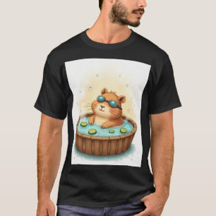 Capybara Bastu Avslappning Gurkskiva Zen Spa T Shirt