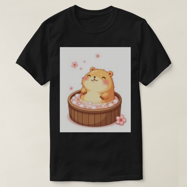 Capybara Bastu Avslappning Klistermärke Capybara S T Shirt (Design framsida)