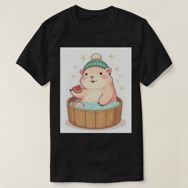 Capybara Bastu Avslappning Spa Dag Bubble Bad C T Shirt (Design framsida)