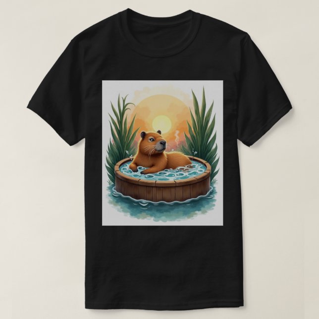 Capybara Bastu Avslappning Zen Chill Vibrationer R T Shirt (Design framsida)