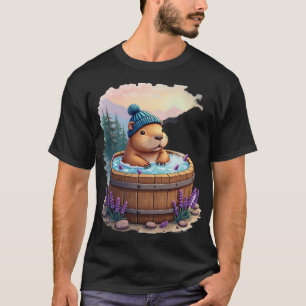 Capybara Bastubad Relaxation Stresslindring Spadag T Shirt