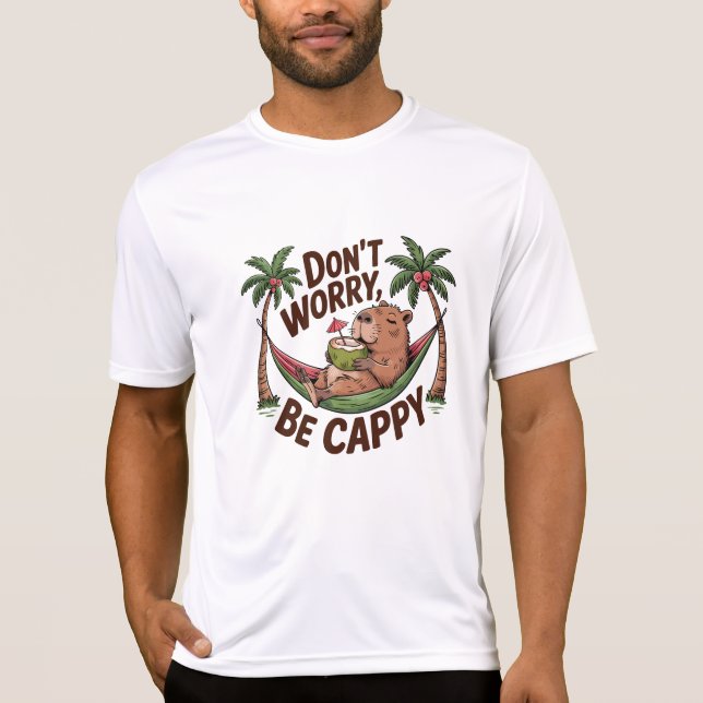 Capybara Be Lycklig T Shirt (Framsida)