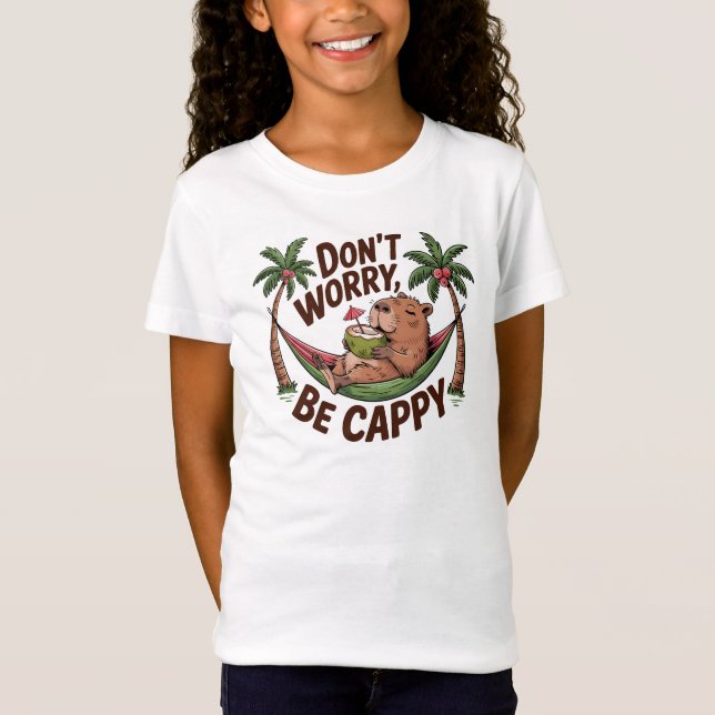 Capybara Be Lycklig T Shirt (Framsida)