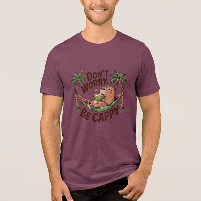 Capybara Be Lycklig T Shirt (Framsida)
