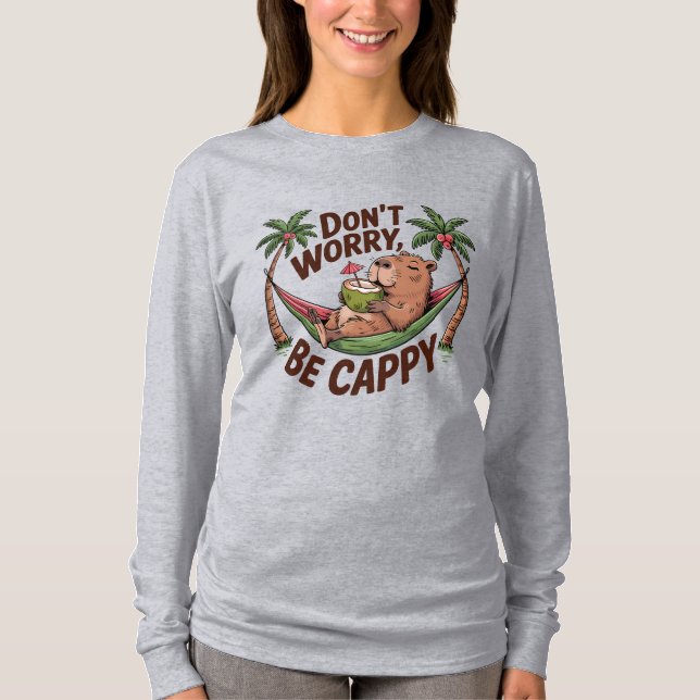 Capybara Be Lycklig T Shirt (Framsida)