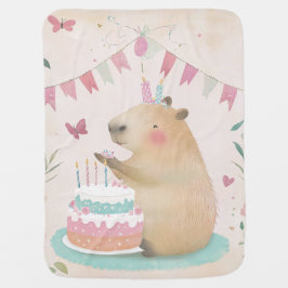 Capybara Birthday Bash Baby Blanket Bebisfilt