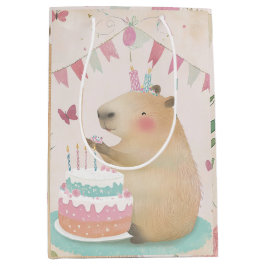 Capybara Birthday Bash Party Decor Medium Gift Bag