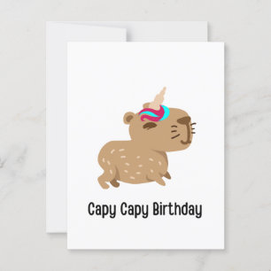 Capybara Birthday Card, Capy Capy Capy Birthday Vykort
