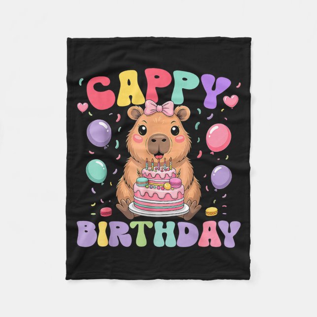 Capybara Birthday Girls Funny Birthday Kids Boys G Fleecefilt (Framsidan)