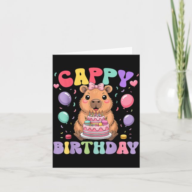 Capybara Birthday Girls Funny Birthday Kids Boys G Kort (Framsida)