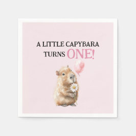 Capybara Birthday Napkin • First Birthday Pappersservett