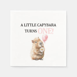 Capybara Birthday Napkin • First Birthday Pappersservett