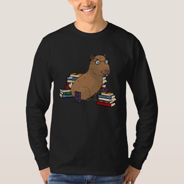 Capybara Böcker T Shirt (Framsida)