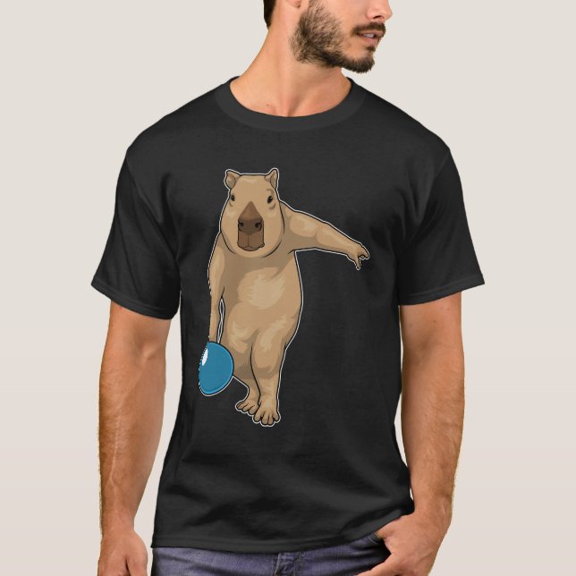 Capybara Bowling Bowling ball T Shirt (Framsida)