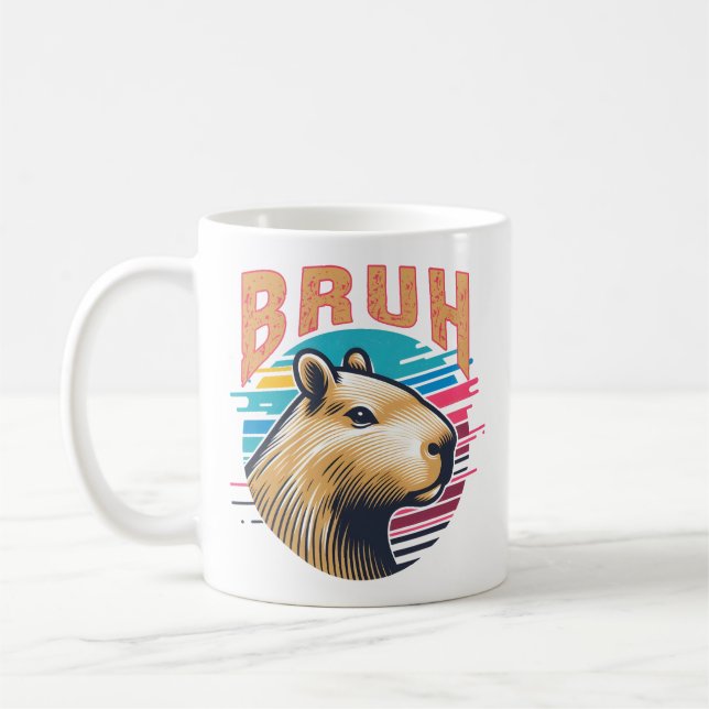 Capybara Bruh Funny Bruh Capybara Älskare Manar Ki Kaffemugg (Vänster)