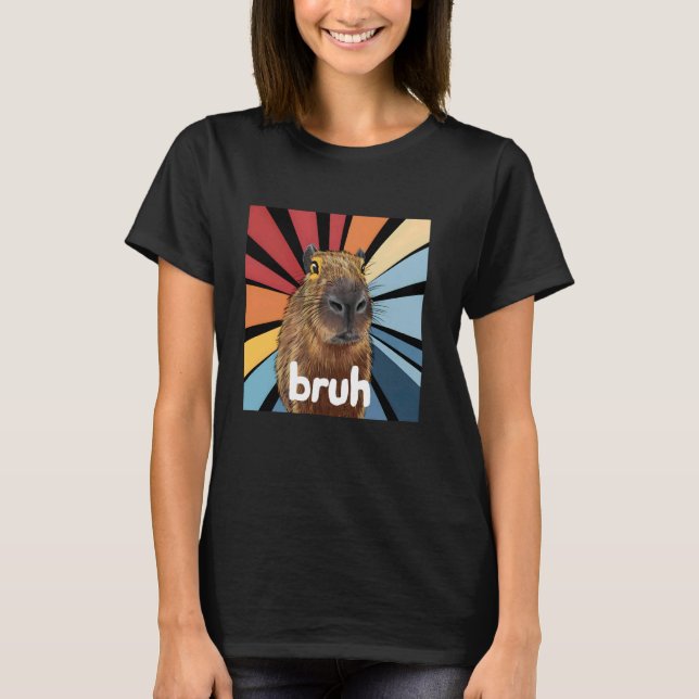 Capybara Bruh - Lönnanteckningsgrafik Capybara Äls T Shirt (Framsida)