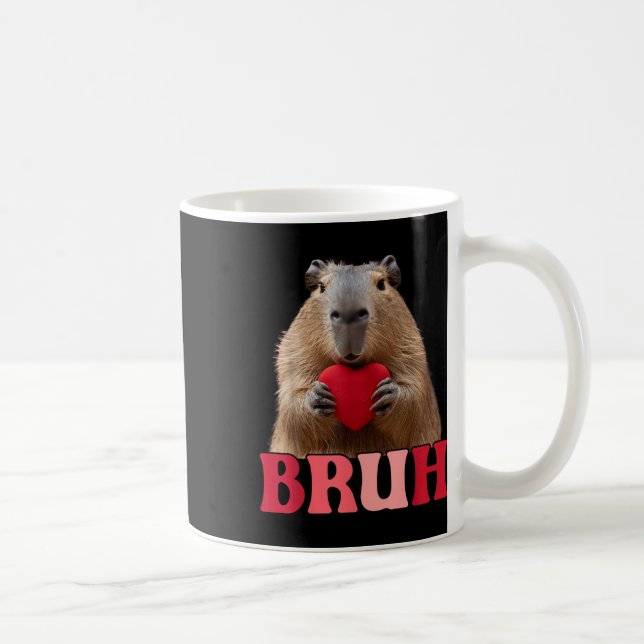 Capybara Bruh Meme Funny som säger Tonåringars Boy Kaffemugg (Höger)