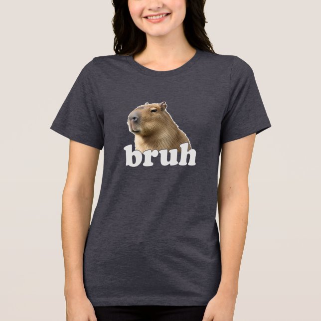 Capybara Bruh Meme Shirt Funny Animal Tee (Framsida)