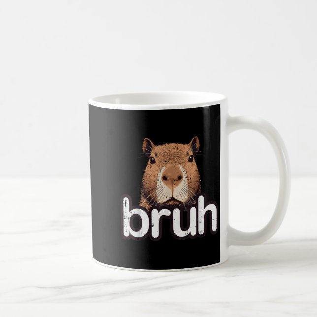 Capybara Bruh Rolig Capy Meme Gnagare Män Pojkar B Kaffemugg (Höger)
