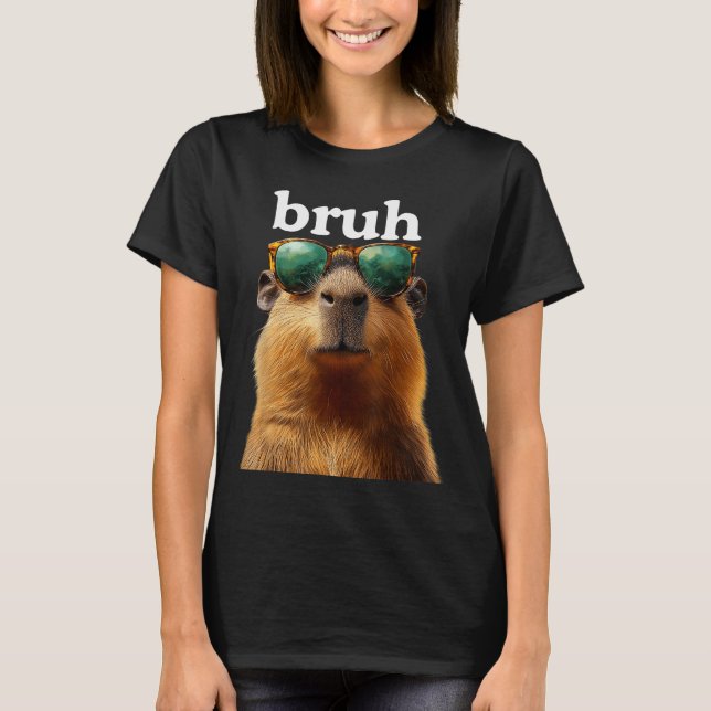 Capybara Bruh With Sungles Funny Meme Lovers Men W T Shirt (Framsida)