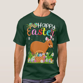 Capybara Bunny Egg Hunting Funny Capybara Lycklig  T Shirt