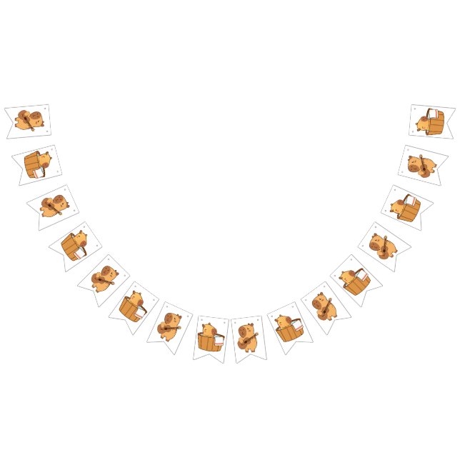 Capybara Bunting Banner | Cute Animal Thome Party Vimplar (Alla)