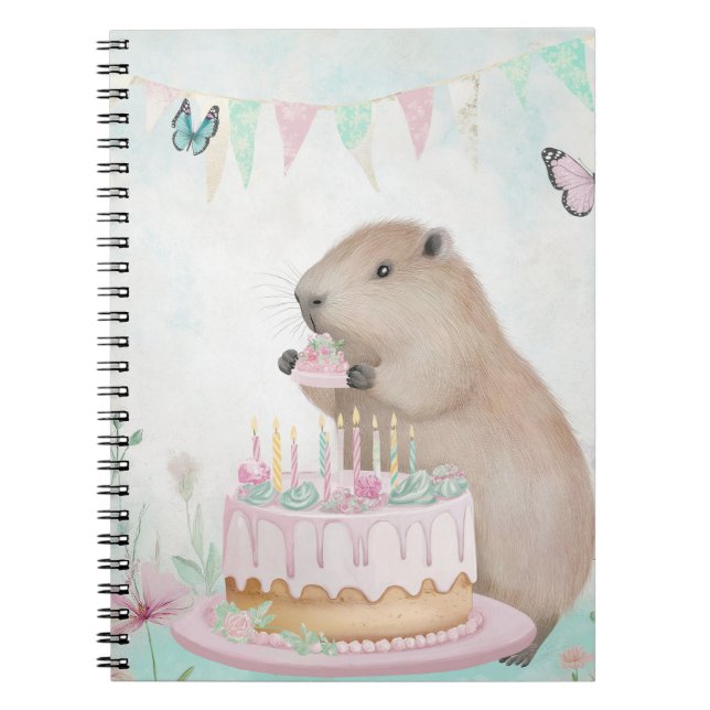 Capybara Cakefest Barn Notbok Anteckningsbok (Framsidan)