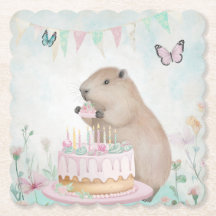 Capybara Cakefest Kids Party Papper Underlägg
