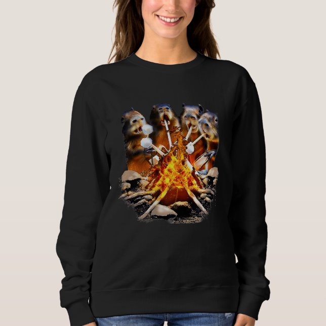 Capybara Capybaras Capy Fire Camping T Shirt (Framsida)