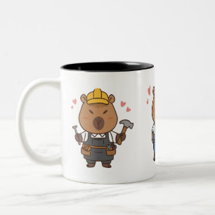 Capybara Carpenter Mugg Funny Woodworking Coffee