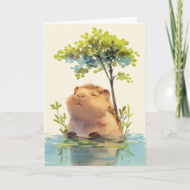 Capybara Chill Dip Kort (Framsida)