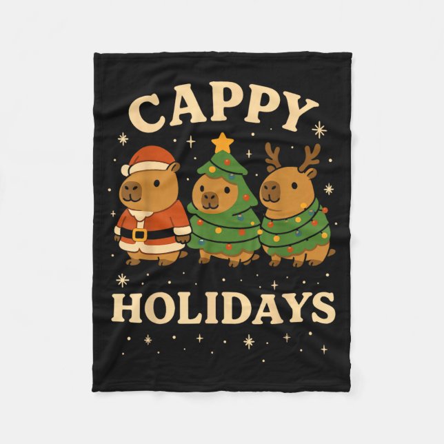 Capybara Christmas Shirt, Funny Capy Holidays  Fleecefilt (Framsidan)