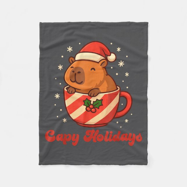 Capybara Christmas Shirt, Funny Capy Holidays  Fleecefilt (Framsidan)