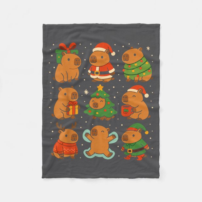Capybara Christmas Shirt, Funny Capy Holidays  Fleecefilt (Framsidan)