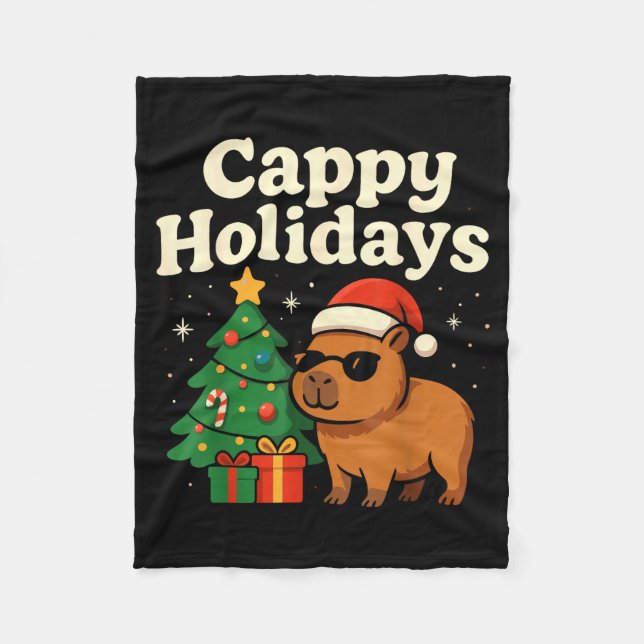 Capybara Christmas Shirt, Funny Capy Holidays  Fleecefilt (Framsidan)