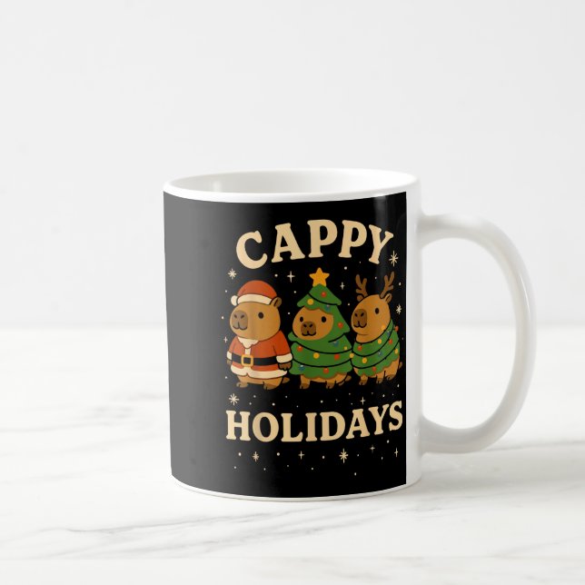 Capybara Christmas Shirt, Funny Capy Holidays  Kaffemugg (Höger)