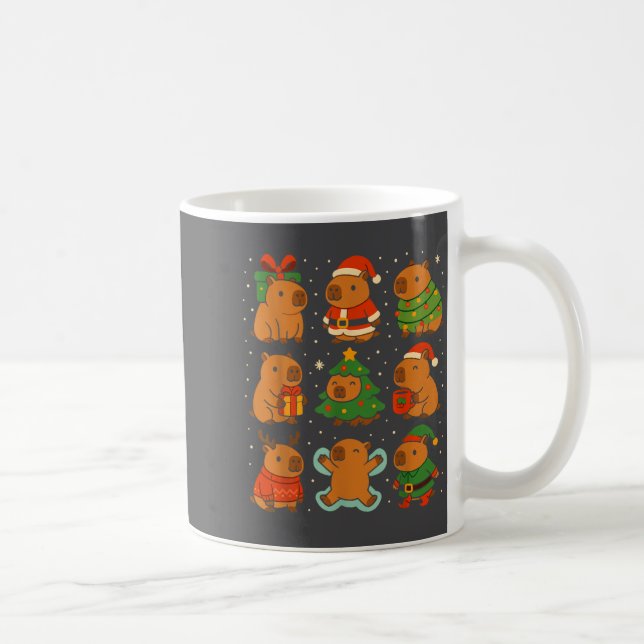 Capybara Christmas Shirt, Funny Capy Holidays  Kaffemugg (Höger)