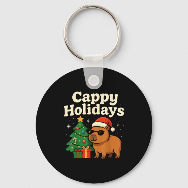 Capybara Christmas Shirt, Funny Capy Holidays  Nyckelring (Framsida)