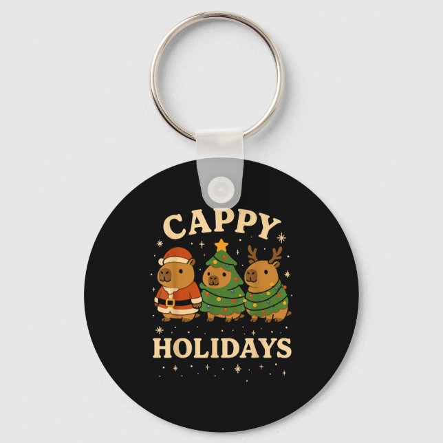 Capybara Christmas Shirt, Funny Capy Holidays  Nyckelring (Framsida)