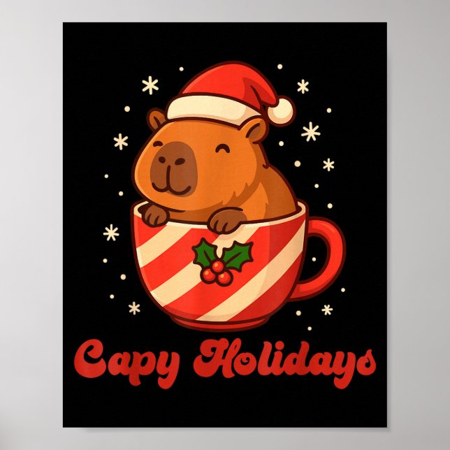 Capybara Christmas Shirt, Funny Capy Holidays  Poster (Framsidan)
