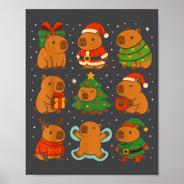 Capybara Christmas Shirt, Funny Capy Holidays  Poster (Framsidan)