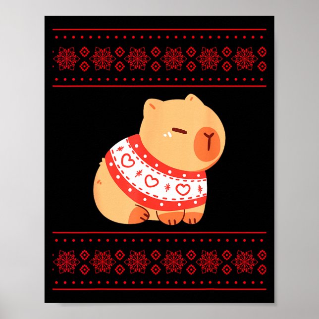 Capybara Christmas Sweater  Poster (Framsidan)