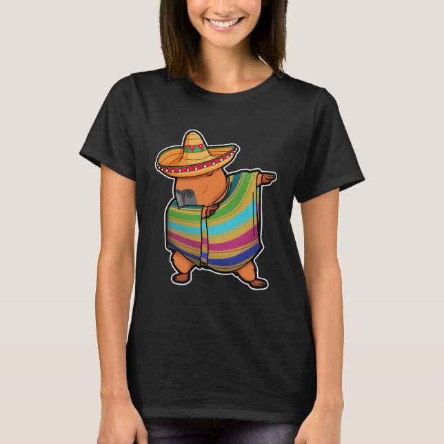 Capybara Cinco De Mayo  Capibara Dab Mexikansk T Shirt (Framsida)