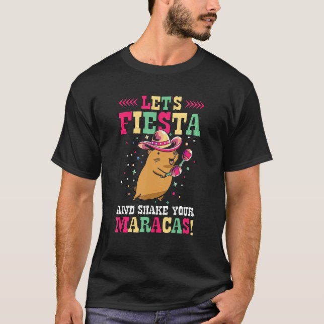 Capybara Cinco de Mayo Sombrero Mariachi Fiesta Me T Shirt (Framsida)