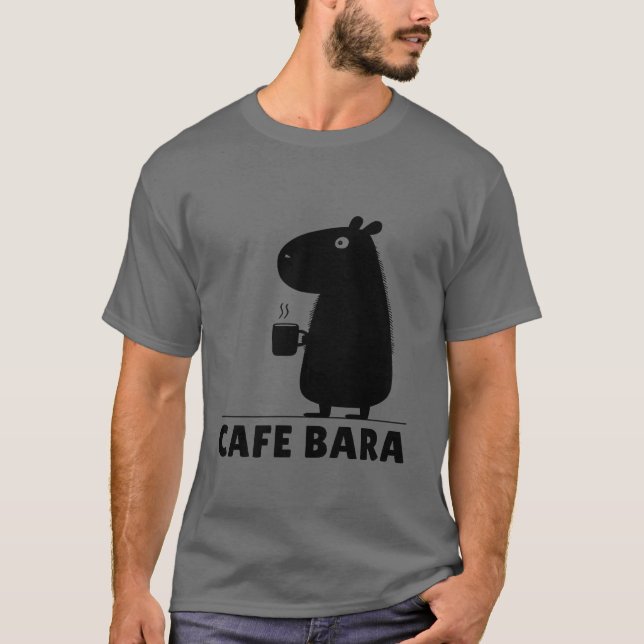 Capybara Coffee Kafé Bara Rolig Capy Söt Capybara T Shirt (Framsida)