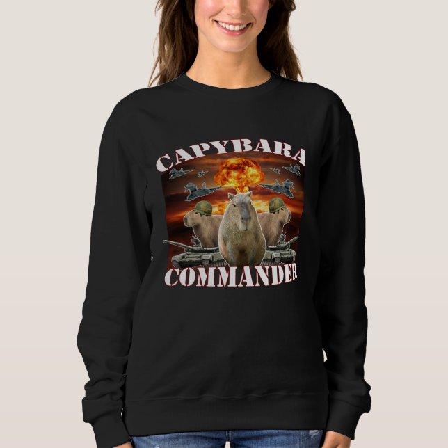Capybara Commander  Capybara Warrior T Shirt (Framsida)